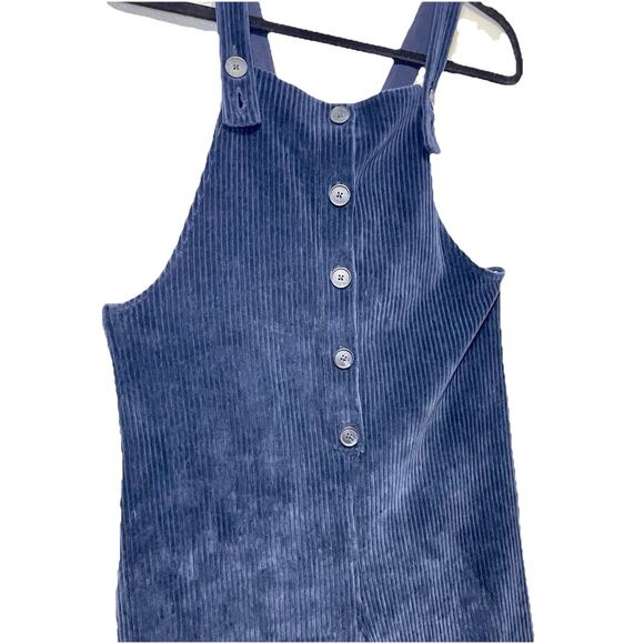 MADEWELL Corduroy Navy Blue Sleeveless Wide-Leg Jumpsuit Sz XS Cropped - Picture 3 of 9